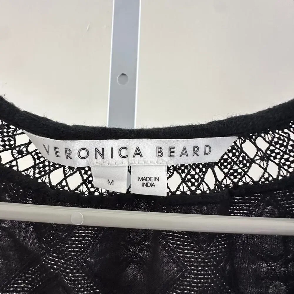 Veronica beard black lace midi